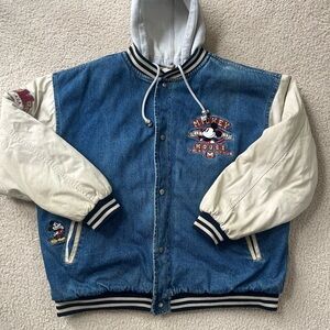 90s Vintage Mickey Mouse Denim Bomber
